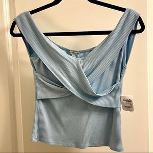 NWT Baby Blue Off-The-Shoulder Top